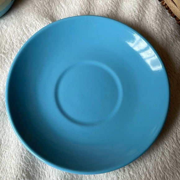 Espresso Cup and Saucer Blue and Tan Holds 2.67 ounces - Picture 5 of 10